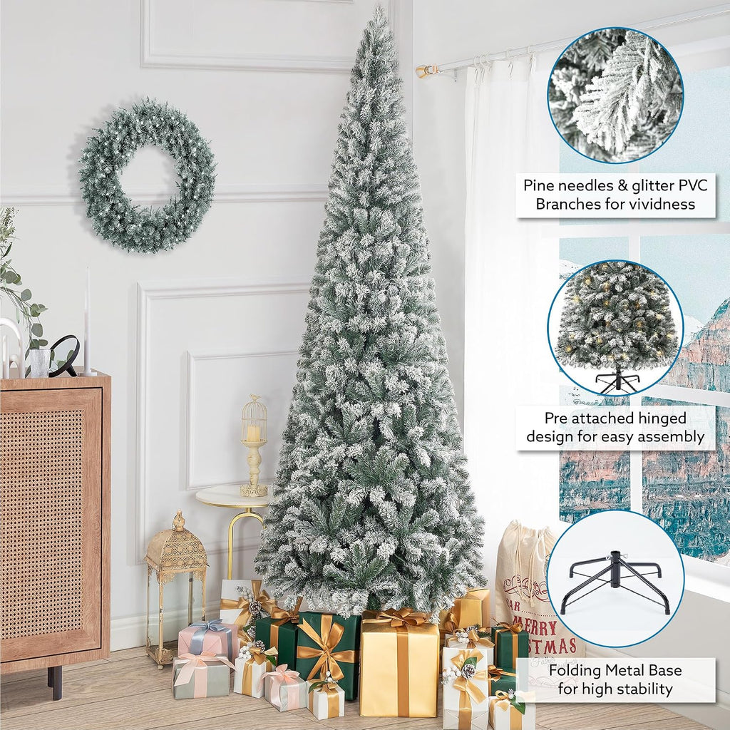 Salzburg Frosted Prelit Slim Artificial Christmas Tree