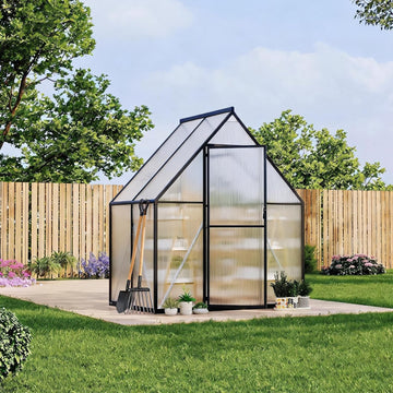 6X7 ft Aluminum Polycarbonate Greenhouse, Heavy Duty Greenhouses for Outdoors with Roof Vent, Lockable Door, Large