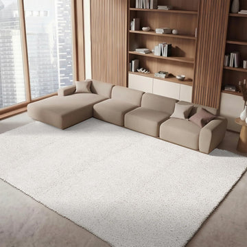 August Shag X-Large Area Rug - 12' x 15', Beige, Solid Design, Non-Shedding & Easy Care, 1.2-inch Thick