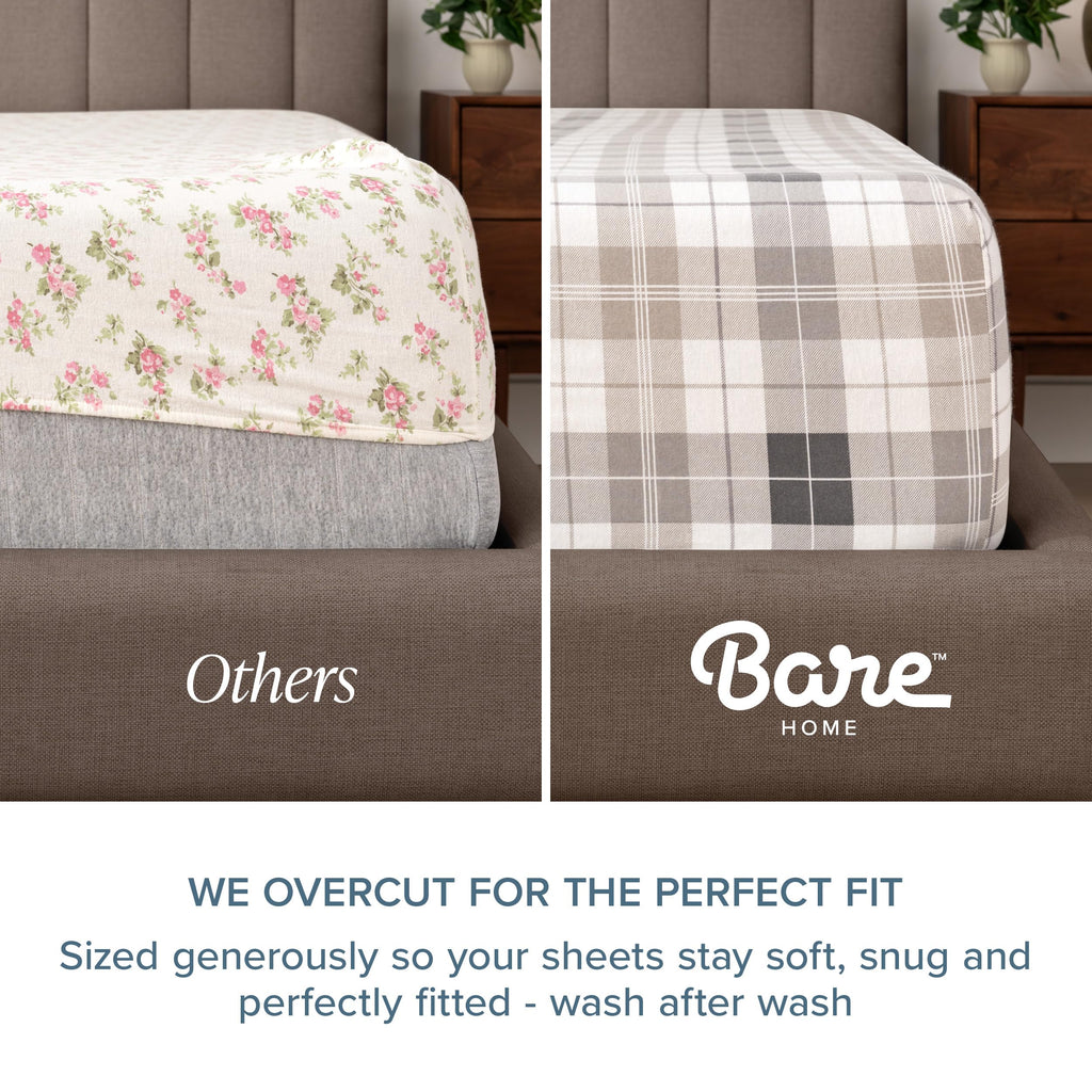 Flannel Sheet Set Prints (Stirling Plaid - Grey/White)