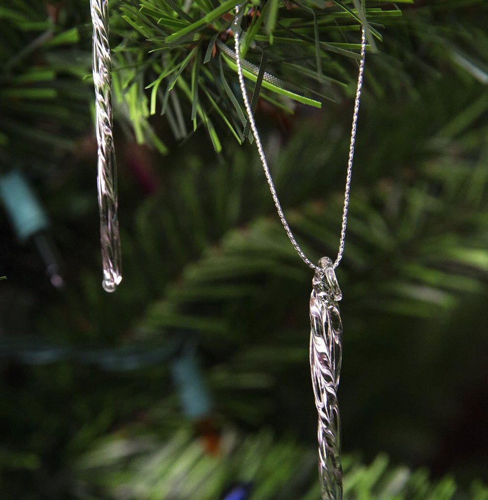 3.5-5.5 Inch Clear Glass Icicle Ornament Pieces - Set of 24