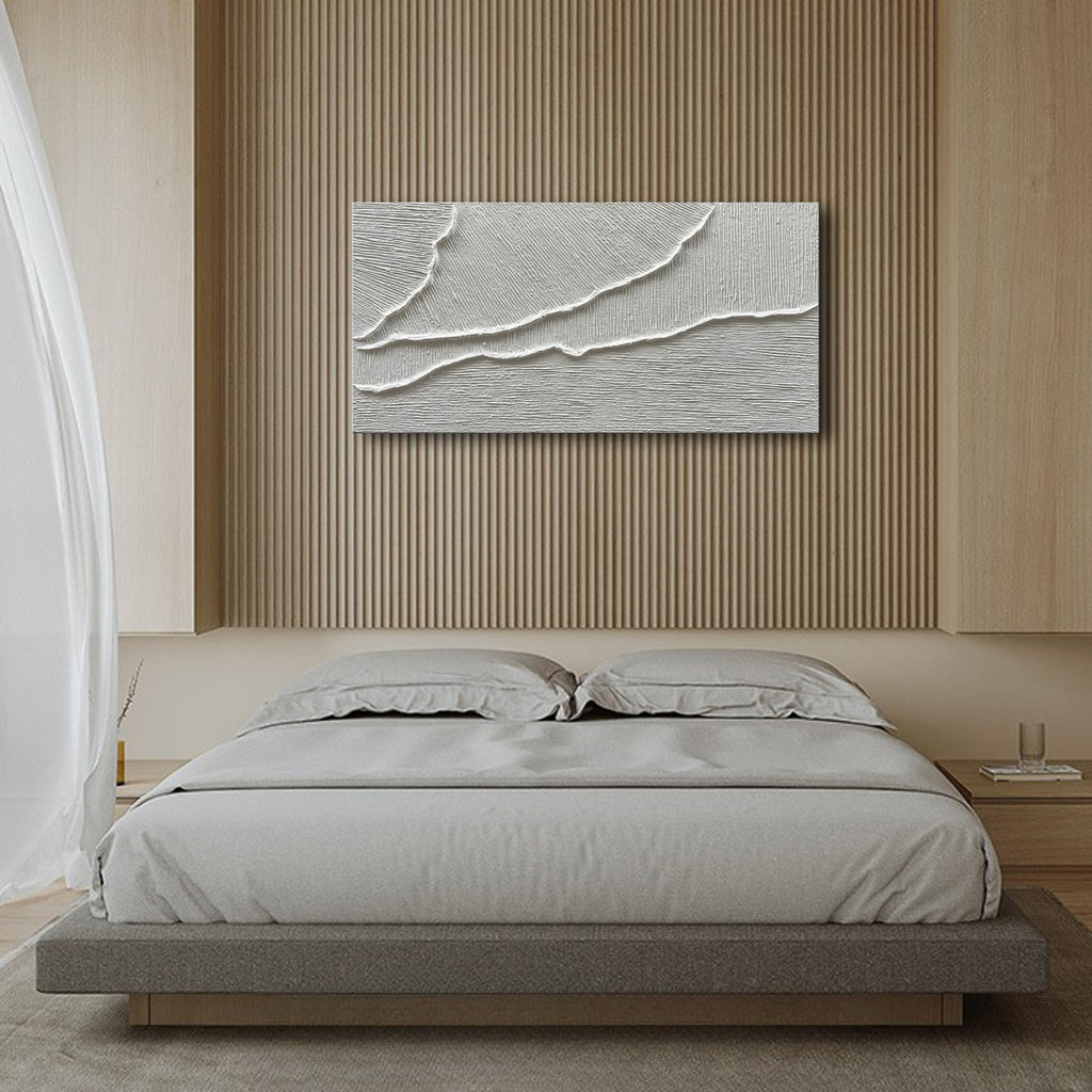 Thick Texture White Abstract Oil Painting Thick Texture Texture Beach Wave Landscape Painting Family Wall Art Deco
