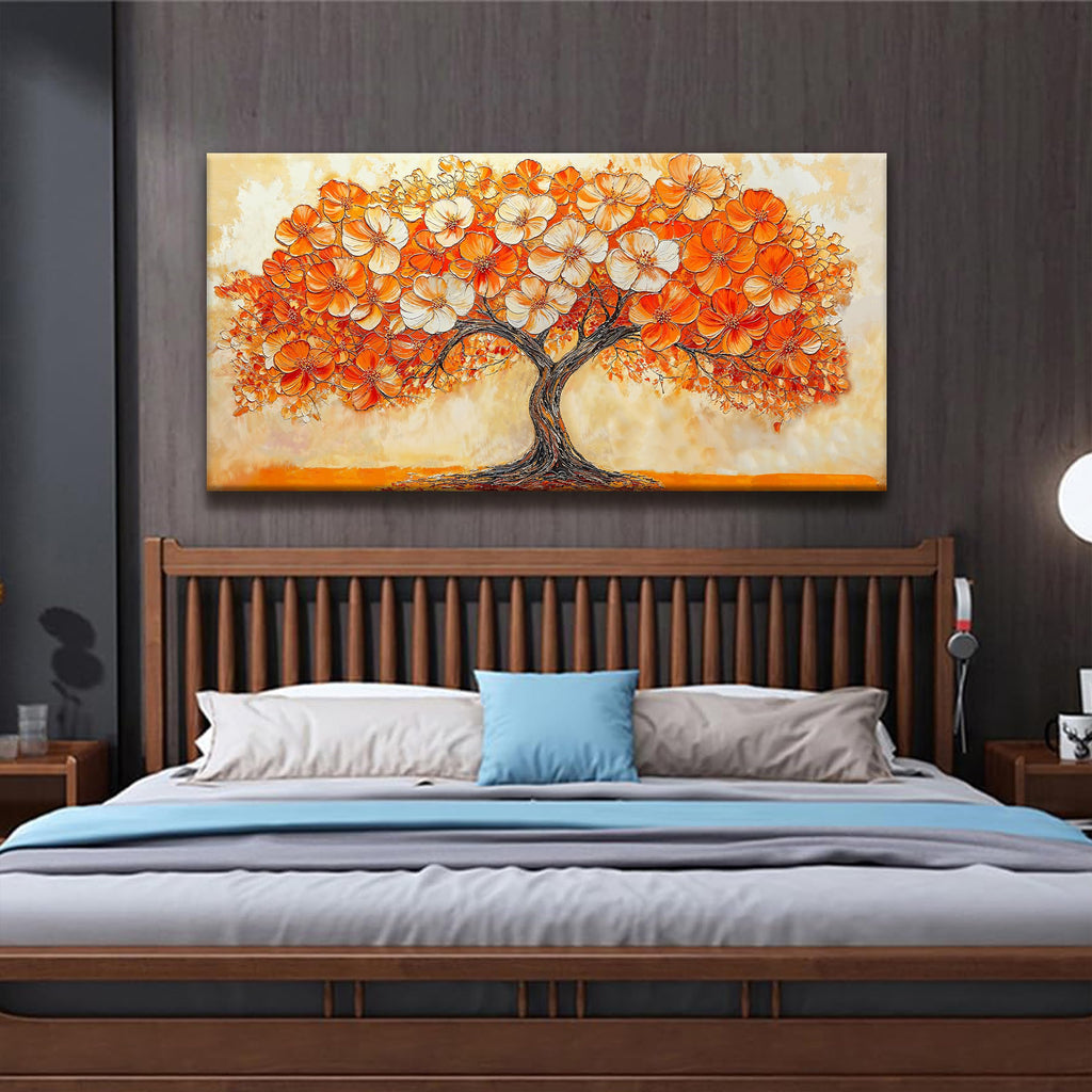 Canvas Art Wall Decor Orange Tree Abstract Wall Art Picture Modern Landscape Abstract Art Painting Home Wall Decor