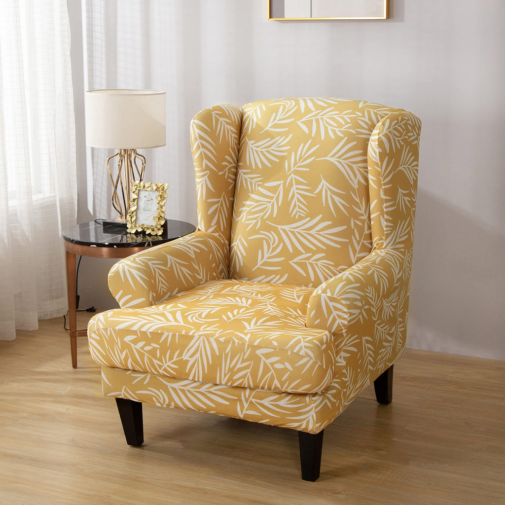 Wingback Chair Slipcover, 2 Piece Stretch Slipcovers with Cushion Cover for Wingback Chairs, Wingback Chair Covers Sofa