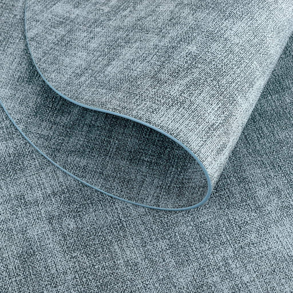 Faux Leather Oval Placemats Set of 4, Light Blue