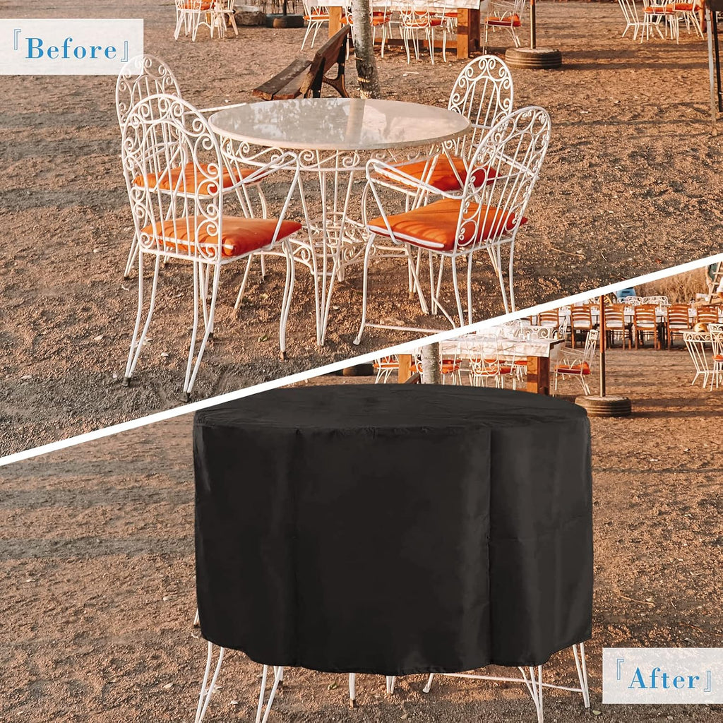 Round Patio Furniture Covers Waterproof 90''D x43''H | Patio Table Cover 90 inch Heavy Duty Outdoor Table Cover for