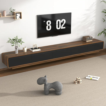 Minimalist Floating TV Stand for TVs up to 100 Inches, Modern Wall Mounted Media Console with 2 Drawers
