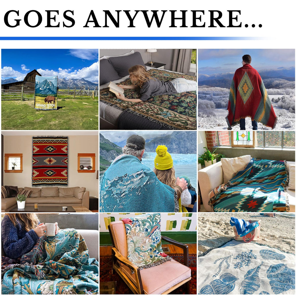 Americana We The People 1776 Blanket - Lightweight Throw - Woven from Cotton - Made in The USA (72x49)
