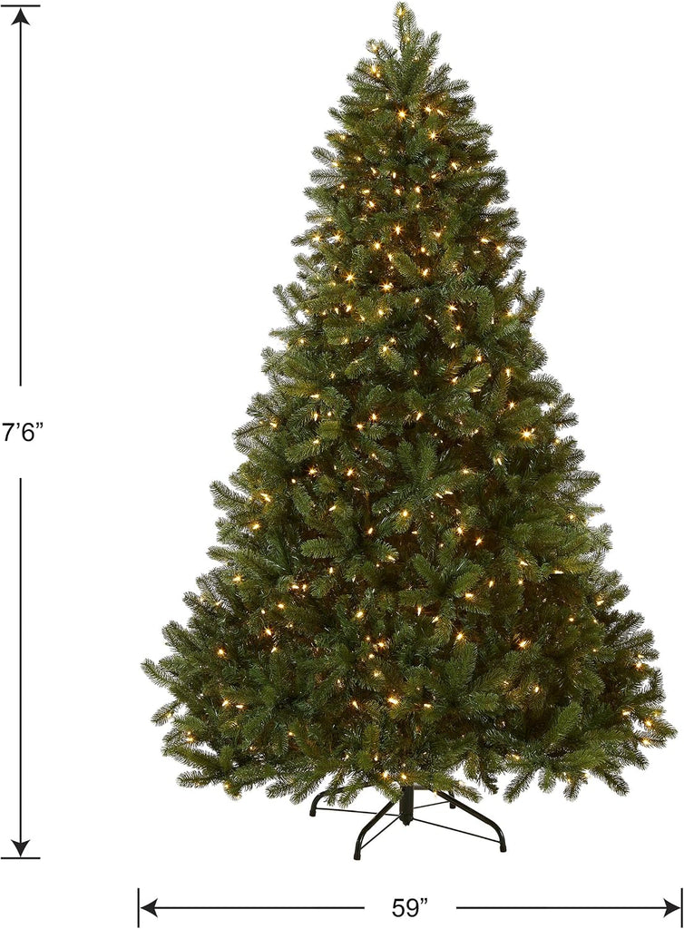 Tree Company 7.5ft Pre-Lit Downswept Douglas Fir Christmas Tree | 750 LED Lights, 1,867 Tips, 10 Light Functions