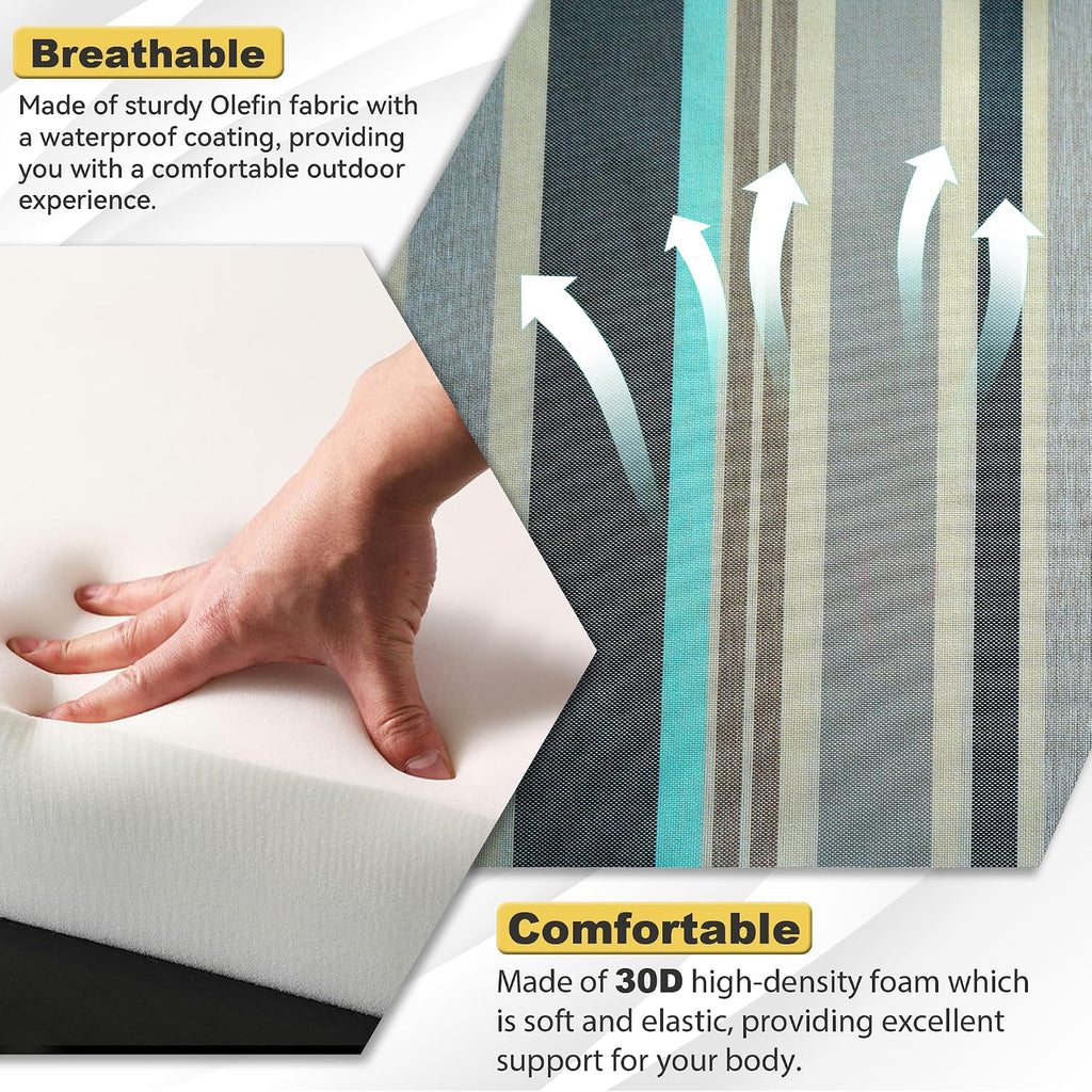 Deep Seat Patio Cushions Set 24 x 24 Inch,Olefin Fabric Outdoor Seat Cushion,Patio Furniture Cushions with Removable