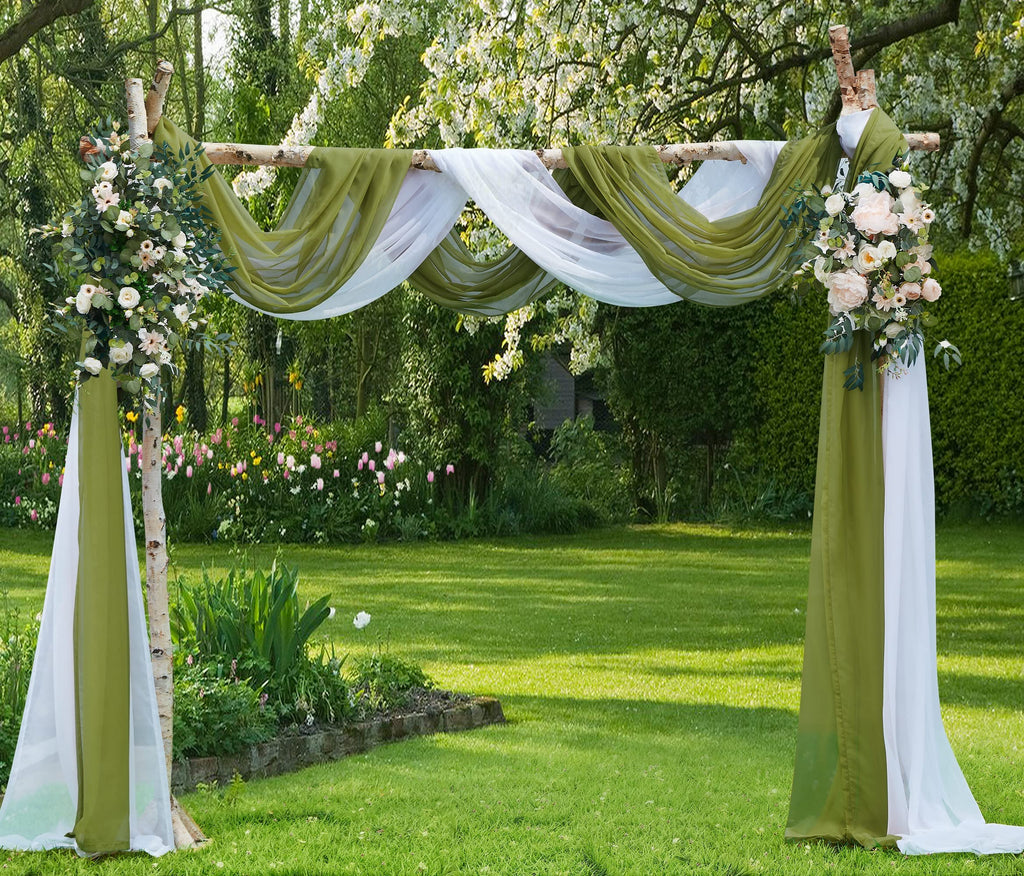 XXL Sage Green Wedding Arch Draping Fabric. AD Double Sage 360