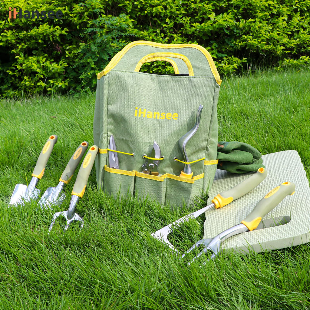 Green Garden Tools Set 12-Piece, Gardening Gifts for Women Men