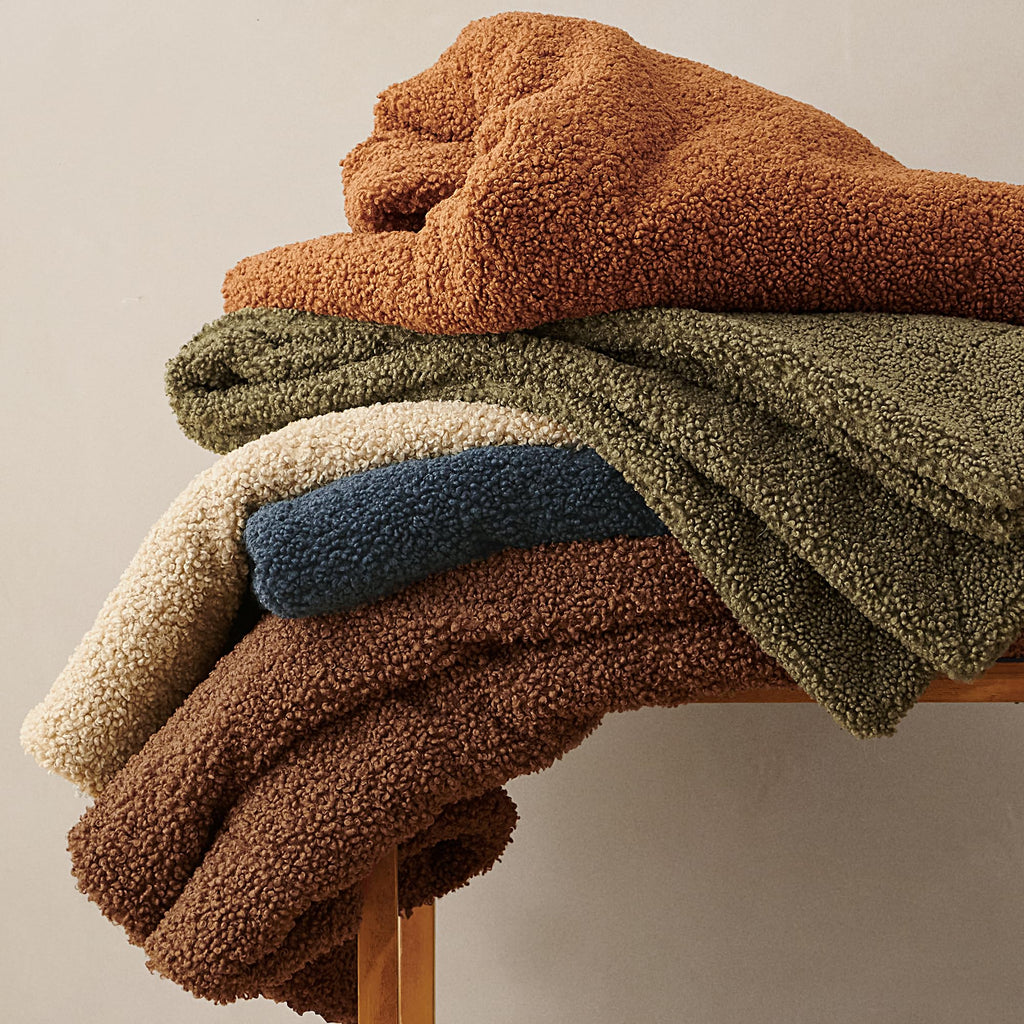 Teddy Umber 50x60 inch Boucle Throw Blanket