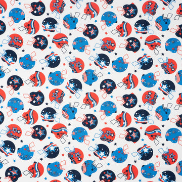 Fabrics, 100% Cotton Quilt and Crafting Fabric for Sewing 44 inch Wide Patriotic Football Helmets Cut by the Yard