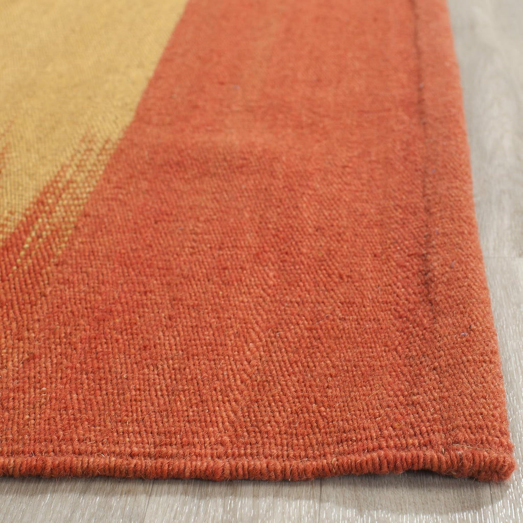 Kilim Collection Area Rug, Rust, Handmade Flat Weave Wool, Ideal for High Traffic Areas (KLM947A)
