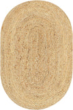 LR Home Natural Jute 2x3 Oval Area Rug for Home Decor | Braided Rugs for Living Room, Bedroom, Playr