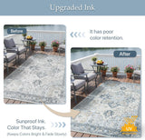 Outdoor & Indoor Area Rug 5'x8', Waterproof, Non-Shedding, Easy Cleaning, Boho Mat for Patio, Living