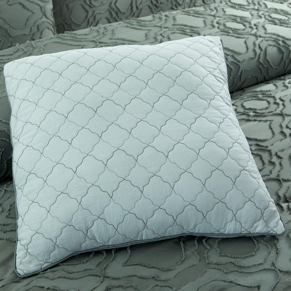 5-Piece Jacquard Comforter Set, Samson Queen in Ivy Green - Elegant Comforter, 2 Pillow Shams, and 2 Decorative