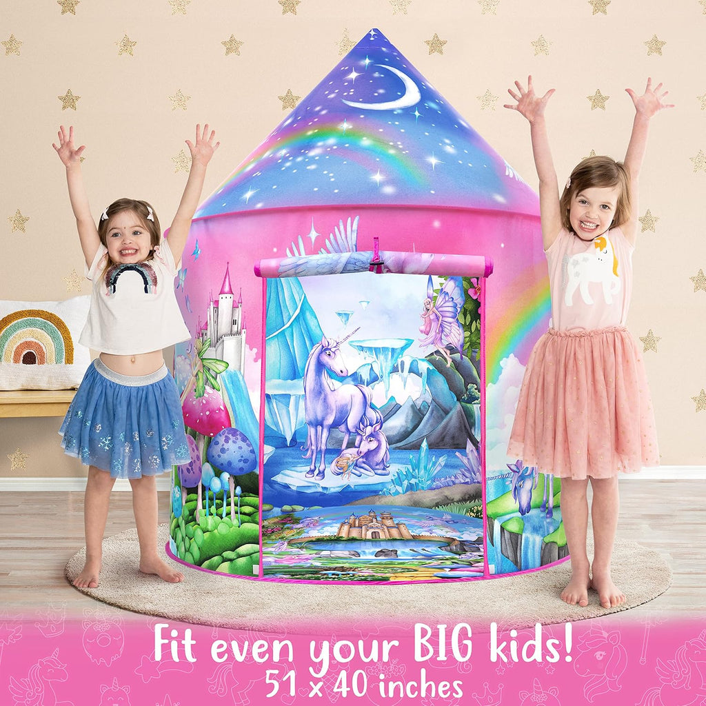 Unicorn Sparkle Play Tent with Magical Sounds for Indoor/Outdoor Play