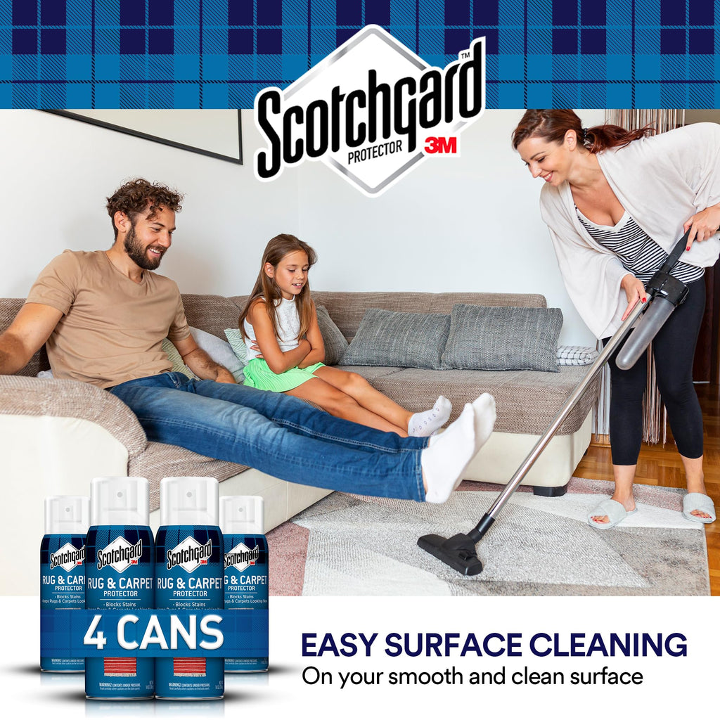 Rug & Carpet Protector Spray, 14 oz (Pack of 4) - Blocks Stains & Resists Soiling, Fabric Stain Protector for Carpets