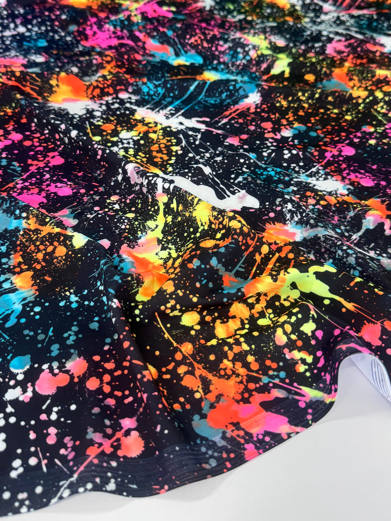 Colour Splash Print Premium Nylon Spandex Fabric - Ultra-Soft & Stretchy 4-Way Stretch Fabric by The Yard - Perfect