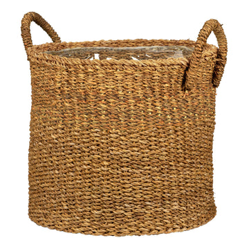 Seagrass 33, Basket Planter/Basket Planter/Basket Pot with Seagrass Handles, Colour: Groove, 35 cm Diameter, 31 cm