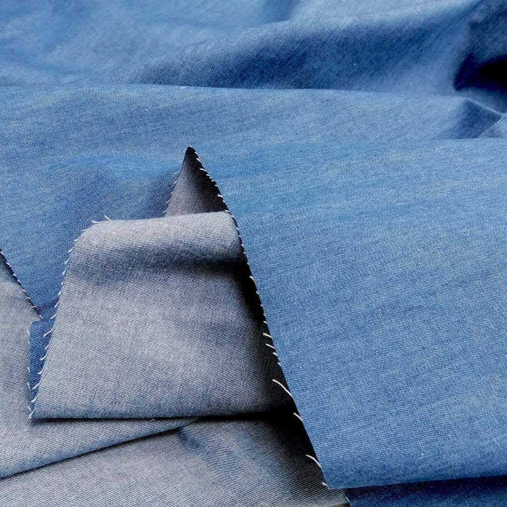 5.5OZ Denim Thin Poplin By The Yard 57" Wide Middle Blue 2yards