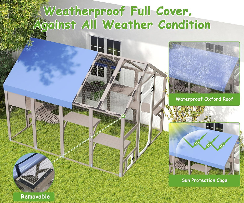 Extra Large Outdoor Cat Catio Walk-in Window Cat Patio Enclosure
