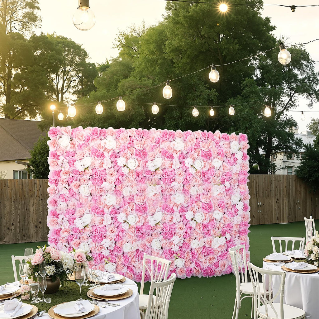 3D Flower Wall Panel, Artificial Floral Wall Background Mesh Backing Mat, Seamless Design&Easy Installation for
