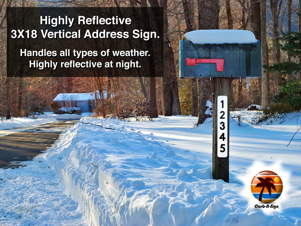 Military Vertical 2 Reflective Mailbox Address Numbers Plaques, Silk Screened, 3"x10", Pre-drilled, Made in USA (Army)