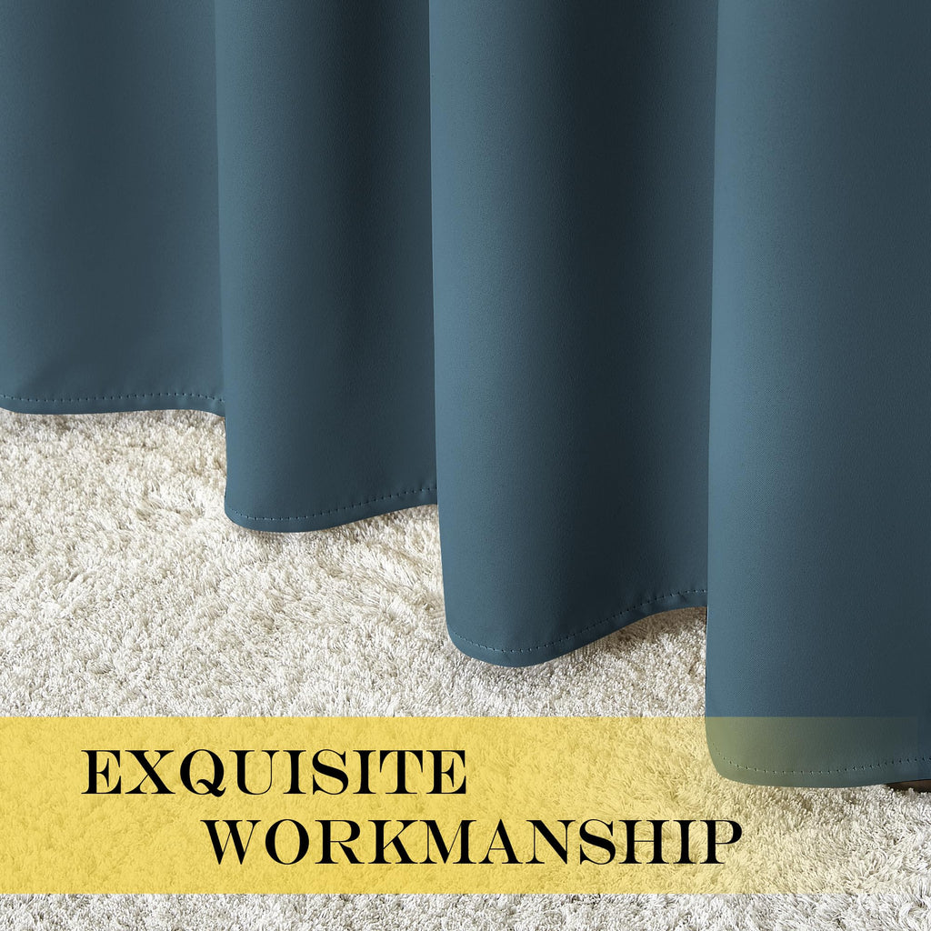 Window Treatment Sliding Door Curtain - Thermal Insulated Width Solid Blackout Patio Glass Door Drape, Extra Wide