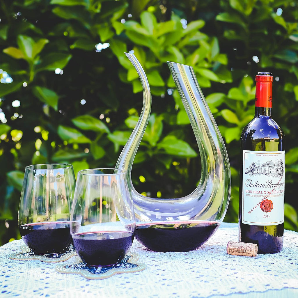 Wine Decanter Crystal Glass Red Wine Carafe Aerator U Shape
