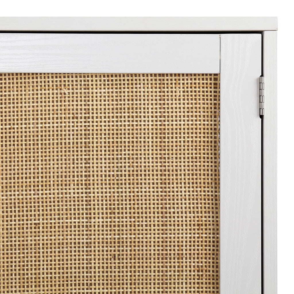 Kitchen Storage Console with Rattan Decorated Doors, Liquor Buffet, Dining Room, Hallway, Cupboard Console Table