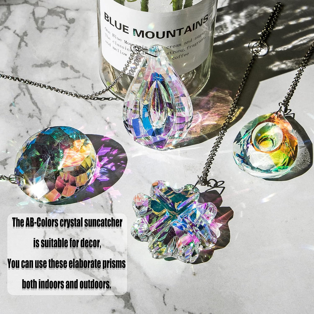 4pcs Prisms Crystal Suncatchers for Window Hanging Sun Catchers Indoor - Colorful,Rainbow Maker