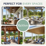 Gazebo Curtains Outdoor Waterproof 6 Panels - Windproof, Pri - Image 8