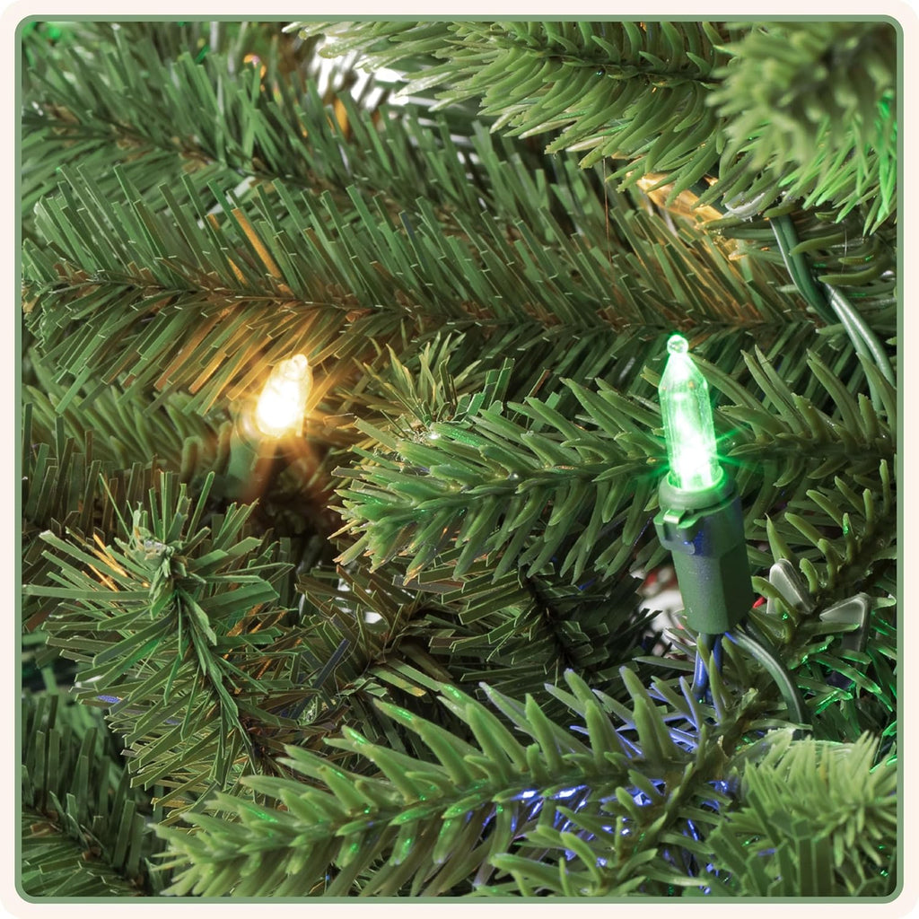 Kennedy Fir - Artificial Indoor Christmas Tree, Hinged Branches, Narrow Profile, Holiday Décor. LED Color Changing