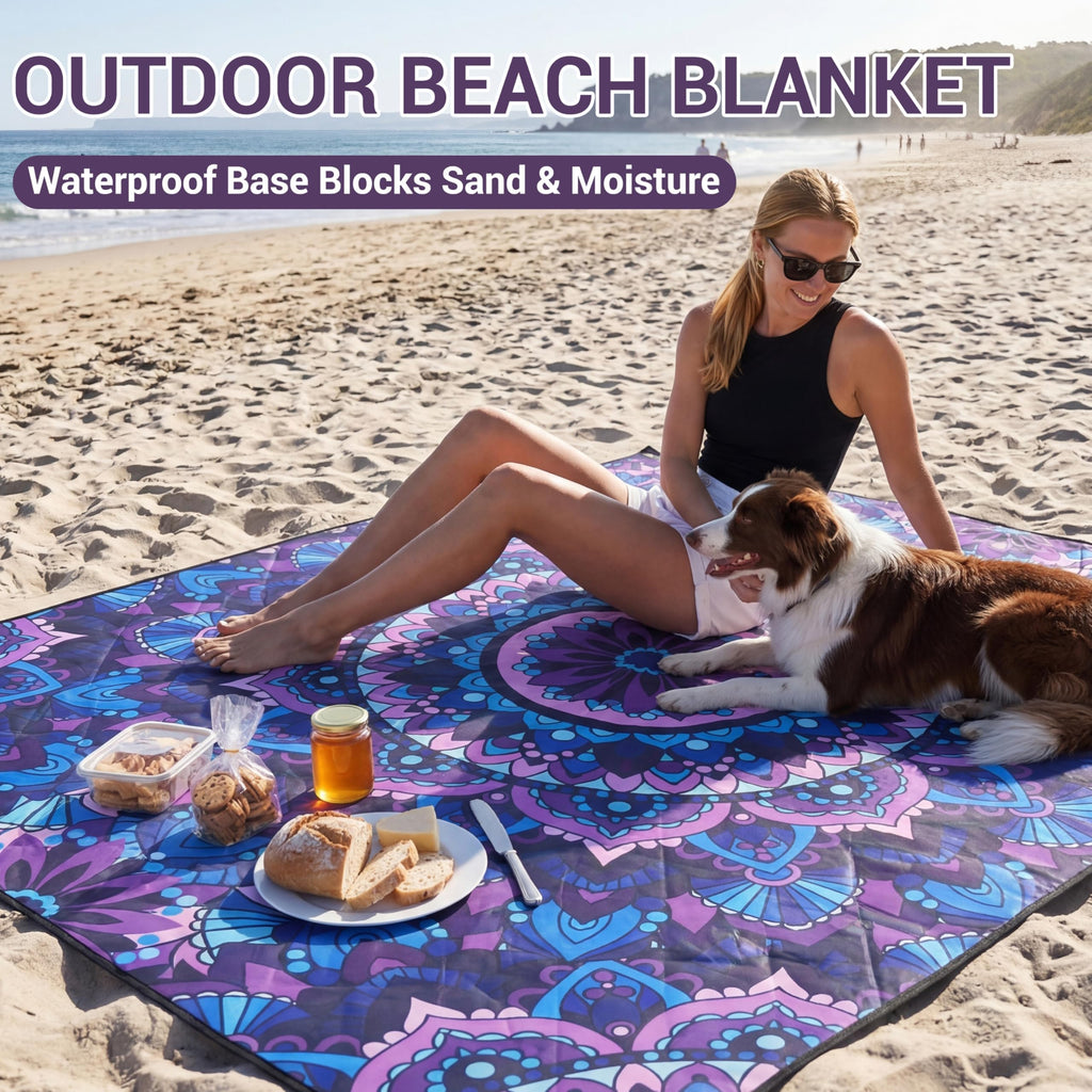 60x80 Waterproof Picnic Blankets Outdoor Oversized Sand Free Beach Blanket Portable Couples Yoga Meditation Mat Lawn