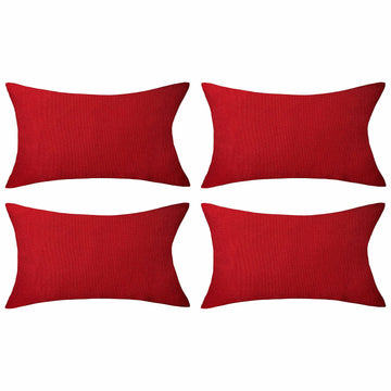 Brilliant Red Outdoor Pillows Christmas Waterproof Linen Pillow Covers Farmhouse Rectangle Lumbar Throw Pillow
