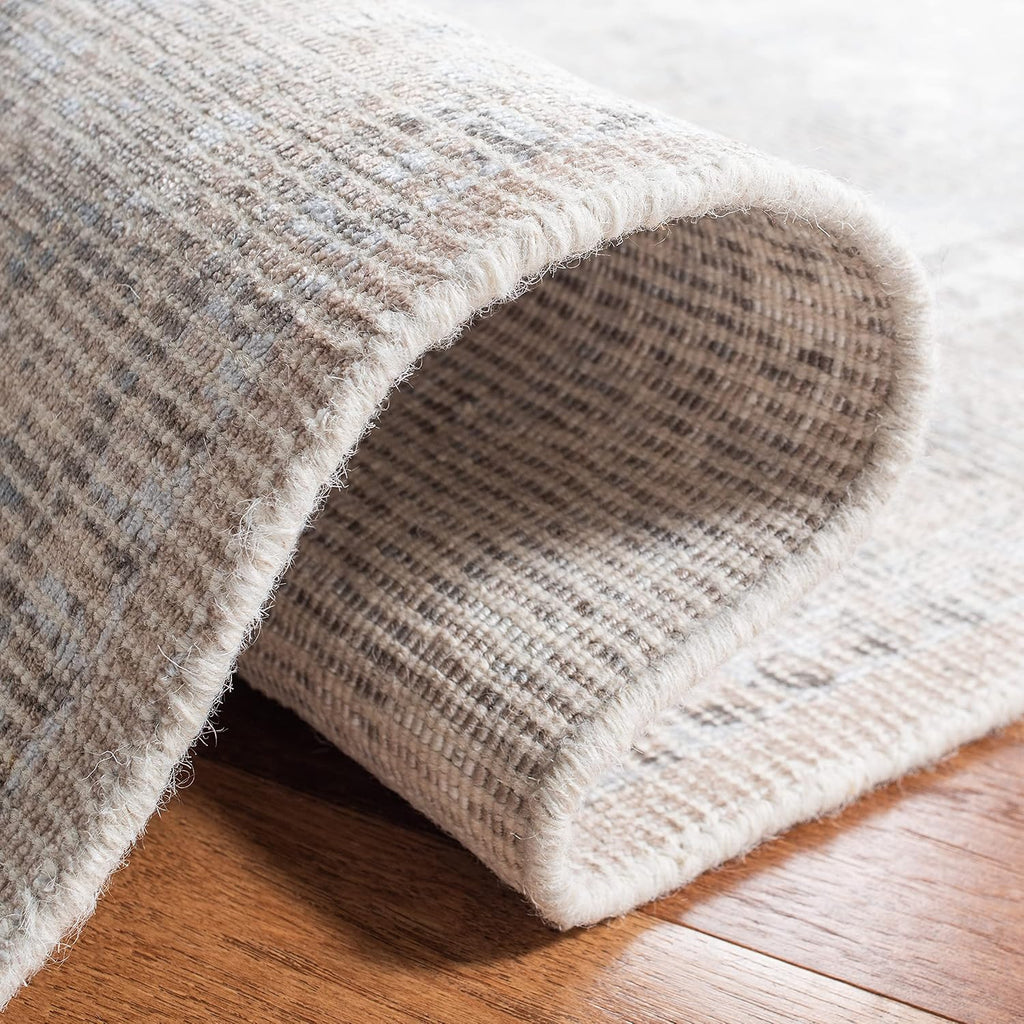 Area Rug 8x10 - Restoration Vintage - Large - Beige & Sand, Handmade Wool & Viscose
