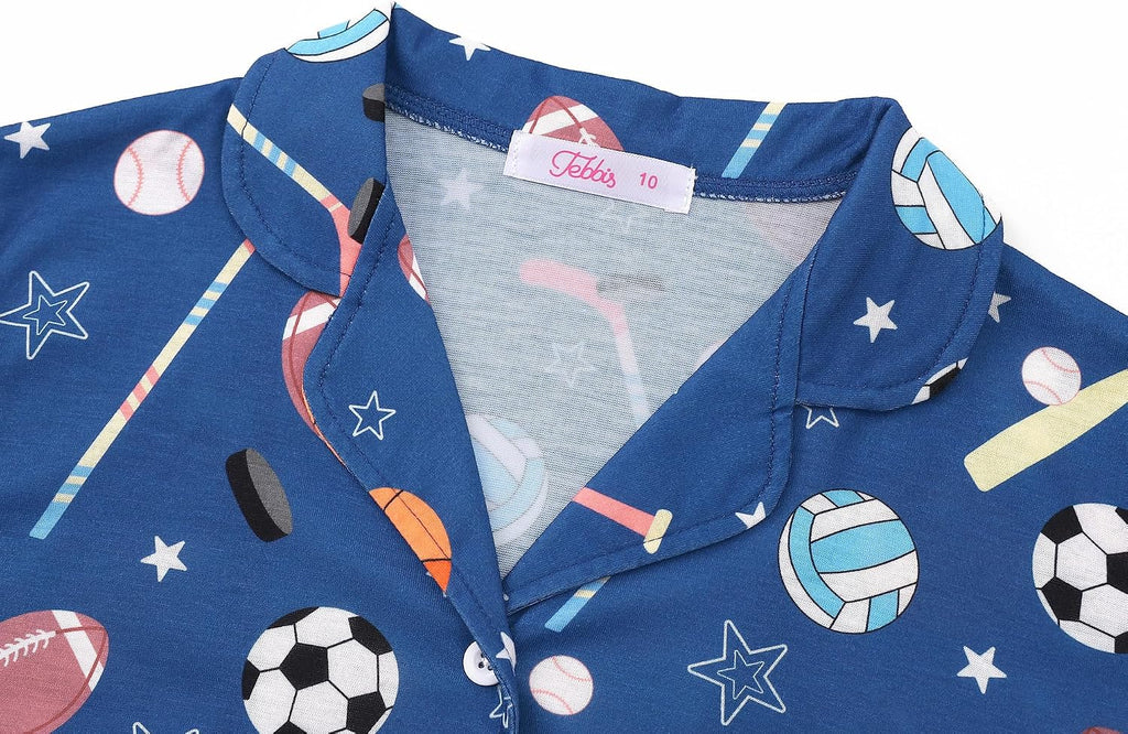 Boys Pajamas Novelty Prints Button-Up Long Sleeve Piece