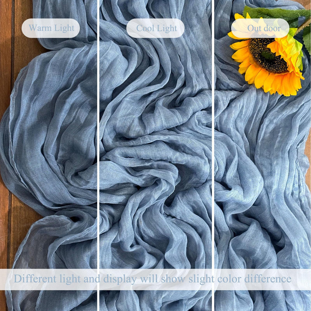 20Pack Dusty Blue Cheesecloth Table Runner 10Ft Gauze Table Runner