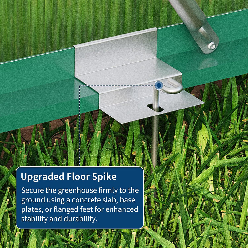 Greenhouse, 8x12 Ft Outdoor Greenhouses, Greenhouse Kit, Portablee Greenhouses with Ground Nails and Vent Windows