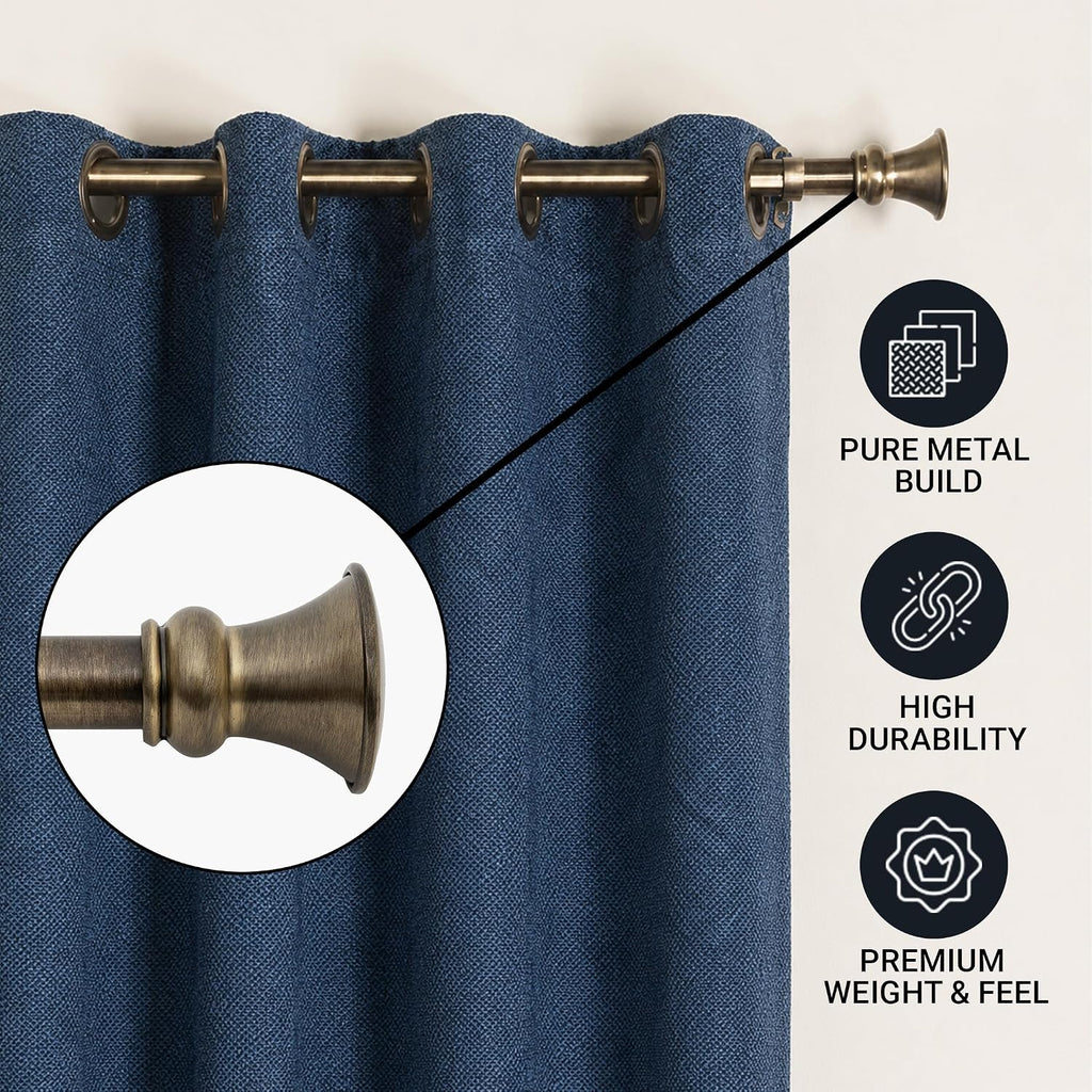 Curtain Rods for Windows 18 - 44 Inch, 1 Inch Heavy Duty Extendable Metal Drapery Rod, Adjustable Curtain Rod with