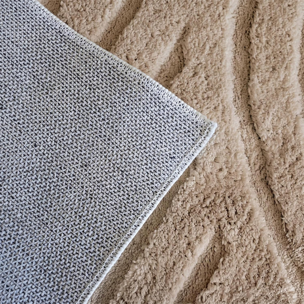 Brown Solid Color Area Rug,Washable Living Room Bedroom Carpet
