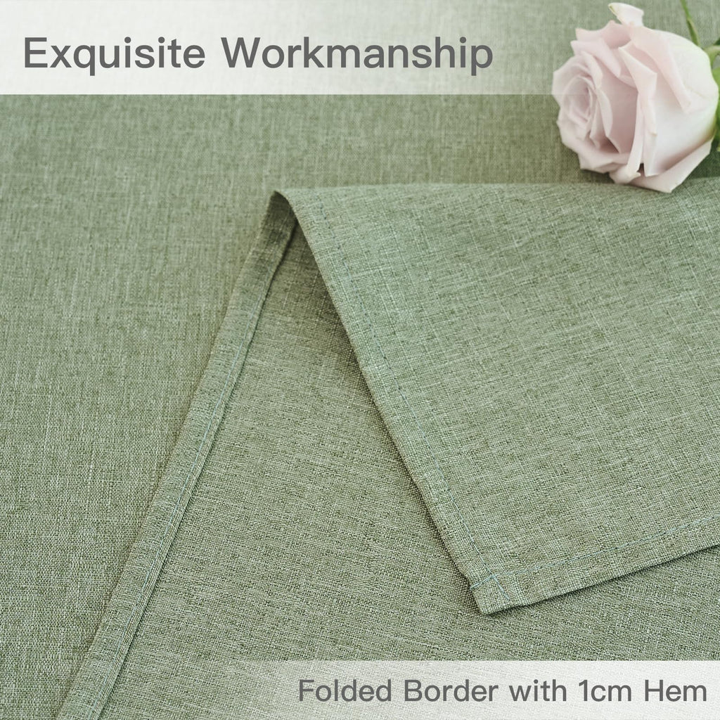 Linen Texture Tablecloth Water Resistant Antiwrinkle Spillproof Wipeable Washable Soft Fabric Table Cloth, Buffet