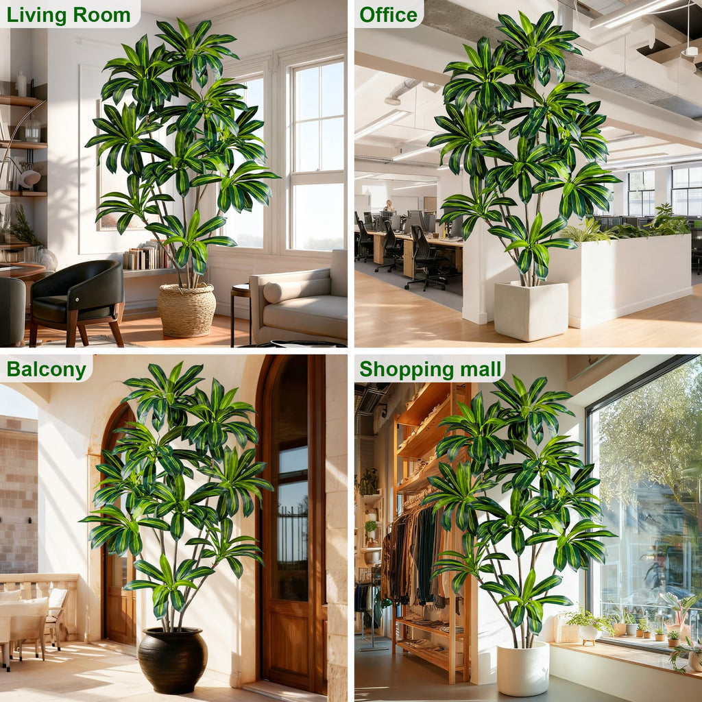 Tall Faux Artificial Trees Large Fake Tree Floor Plastic Big Plants Indoor Dracaena Decorative Living Room Bedroom
