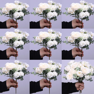 8 Pack Artificial Peony, Silk Peonies Fake Peonies Artificial Peonies Bouquet for Centerpiece Table Wedding Party