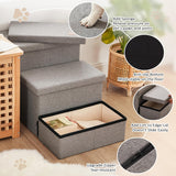 Dog Stairs for High Bed 18" H, Foldable Pet Stairs for Small Medium or Large Dogs Puppy with Storage for Bed or Couch
