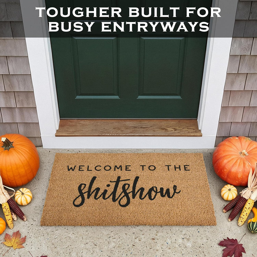 Welcome to the Shitshow Doormat 30x17 Inch, Outdoor Welcome Mat for Front Door, Outdoor Door Mat for Outside Entry