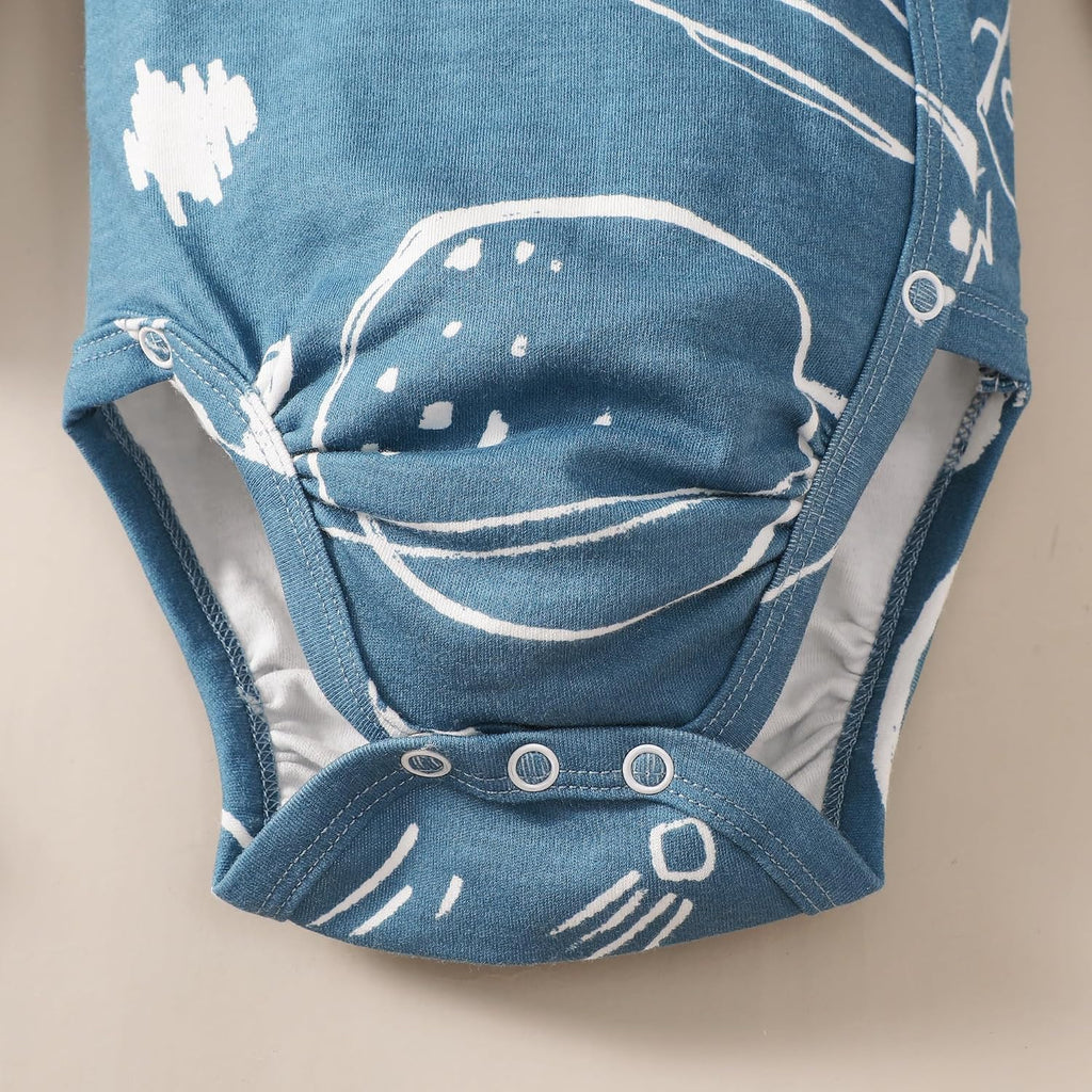 Baby Side Snap Bodysuit Kimono Onsies Boy Girl Pack 100% Cotton Basic Pattern Kimono Bodysuits